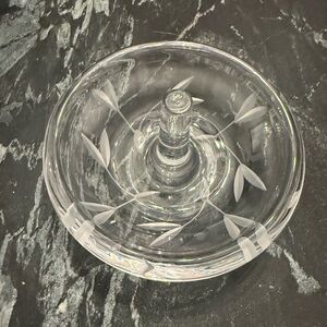 Lenox Clear Glass Art Bowl with Leaf Motif